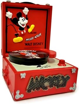 The Bradford Exchange "Vinyl Icon Mickey Mouse Retro Sculpture Collection Issue #3 Vintage-Inspired Radio with Lights and Music 1928 Original Design with Raised-Relief Trim and Walnut Finish 6-Inches