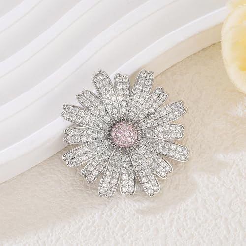 Image of Sunflower-shaped Elegant Wedding Brooch Pins for Women