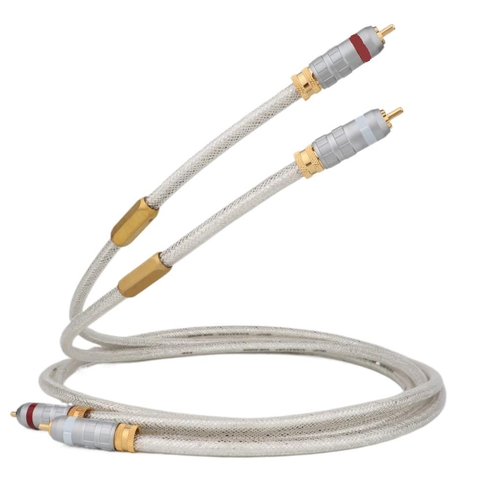 H&amp;*igh qu>ality Pair QED Sub-woofer 6N OCC Silver-Plated HiFi R/CA Audio Cable(0.5m)