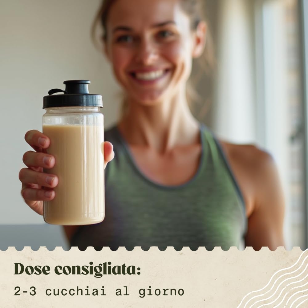NaturaleBio Proteine di pisello 450g. Vegane, biologiche e non OGM. Ipoallergeniche e facilmente digeribili. Per la gestione del peso, il recupero e la crescita muscolare.