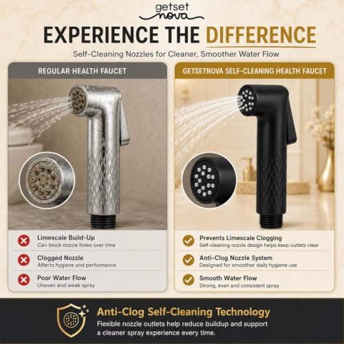 Image of Jet Spray Pipe for Toilet 1.5 Meter, Health Faucet Replacement Hose, Leak-Proof Flexible Stainless Steel Bathroom Hose, Universal Bidet Spray, Easy Install. (ZeroBlock Black Gun Only)