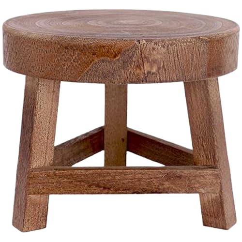 Ngbbby Sgabello per piante in legno naturale, supporto per piante rotondo piccolo da 7 pollici, sgabello decorativo in legno per, grasse, bonsai, ufficio, decorazioni per la casa, uso interno