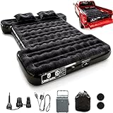 Umbrauto Built-in Pump Air Mattress for 5.5-5.8ft Full Size Short Truck Bed, Inflatable Camping Airbed with Rechargeable Cordless Pump for Truck Tent Camper