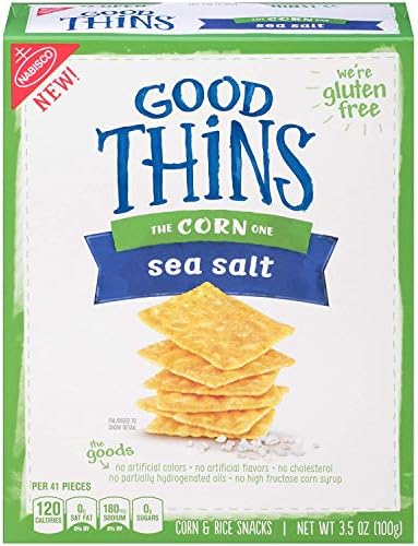 Good Thins Gluten Free Sea Salt Corn Crackers (Pack of 36)