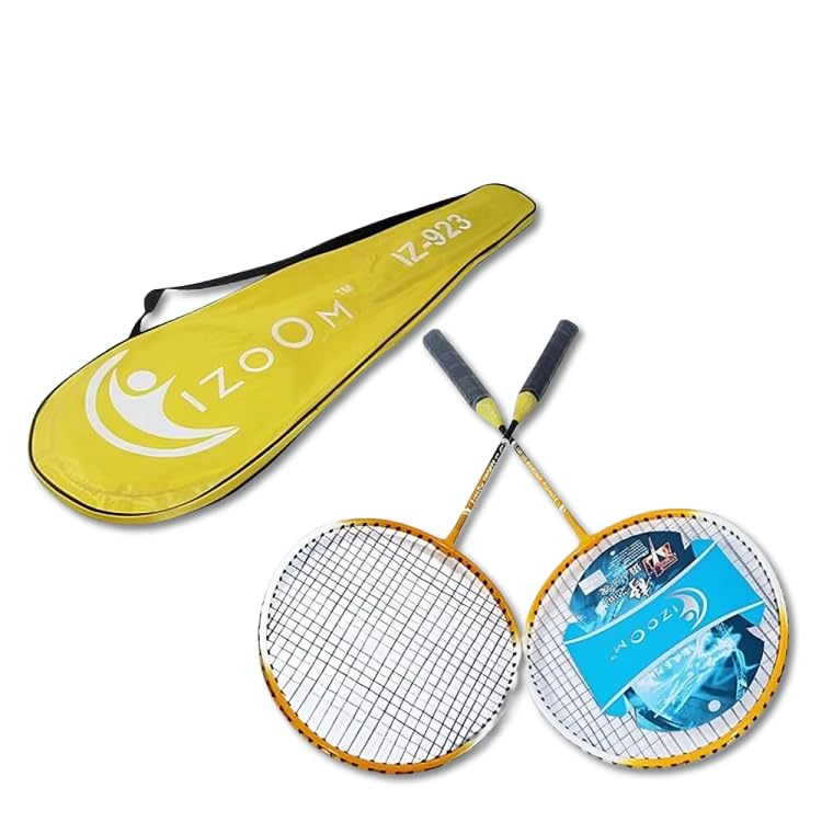 Nishad Creations 2 Pieces Aluminum Badminton Racket with Full-Cover Set Best for Practice (Izoom 923 Badmiton Set)-picture-32