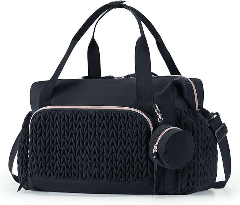 GINGER TECH Nappy Diaper Tote Bag, Baby Changing Bags with Pacifier Case, Large Capacity Multifunctional Waterproof Mommy Shoulder Bag Maternity Tote, for Baby Changing Portable Travel (Black)