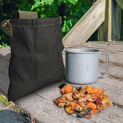 Image of Hide & Drink, Foraging Pouch (Collapsible) for Hiking, Treasures & Seashells Bag, Easy Looping Around Belts, Grocery Storage, Waxed Canvas, Handmade