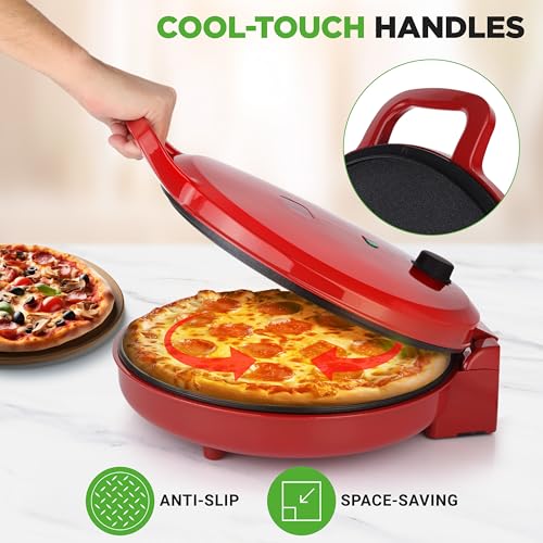 image for NutriChef Countertop Pizza Maker | 1500W Non-Stick Electric Pizza Cook