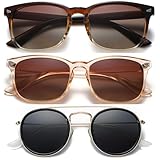 DUSHINE Polarized Sunglasses for Women Classic Retro Style UV400 Protection(3pack)