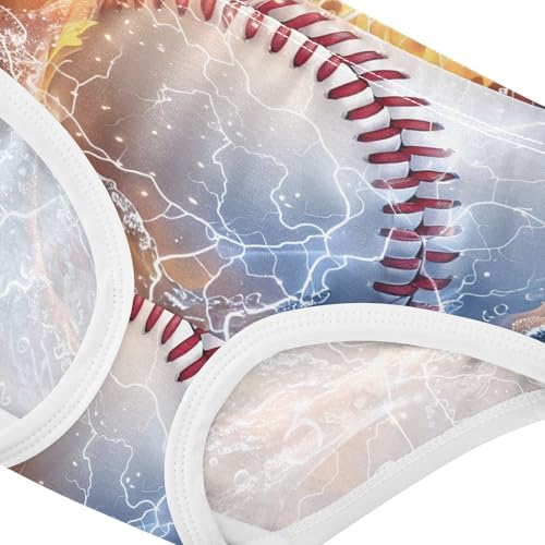 Baseball Flames Water Navy Toddler Girls Underwear 2t Cotton Panties for Girl Colorful Kids Briefs Undies4