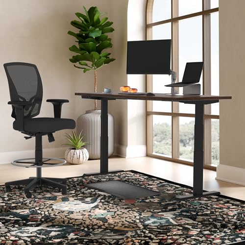 Image of Lift It, 60 inchx24 inch Electric Height Adjustable Desk for Office or Home, Dual Motor, Extended Height Range, and 4 Memory /USB Charging LED Control, Walnut Block Top and Black Frame