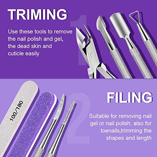 Nail Files And Buffers Set, Tsmaddts Nail Files And Buffers Block, Polish Buffer, Cuticle Nippers, Cuticle Pusher, Cuticle Peeler, File And Lifters For Toenails, 13Pcs Manicure And Pedicure Tools Kit #TOP5