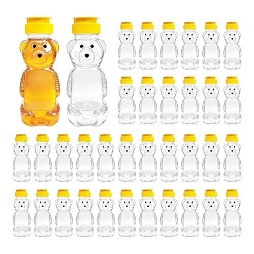 Pesilo 36 Pcs Honey Bear Bottle, 8oz Plastic Honey Squeeze Bottle Honeybear