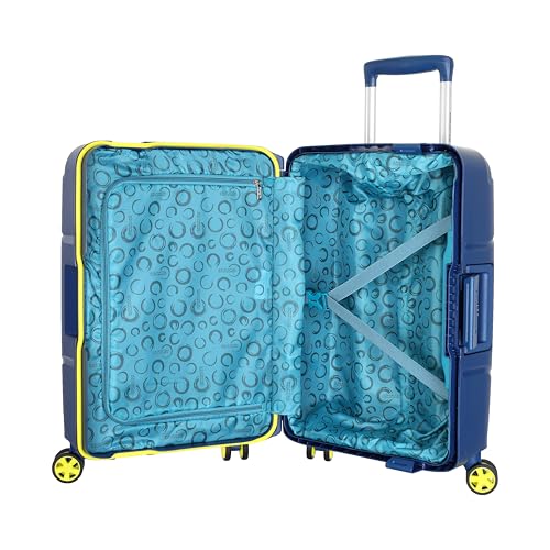 Image of American Tourister Polycarbonate Material Circurity Max 55 cm Small Hardside Cabin Suitcase with Xtrasecu 3-Point Locking System & Double Spinner 8 Wheels for Unisex - Deep Blue