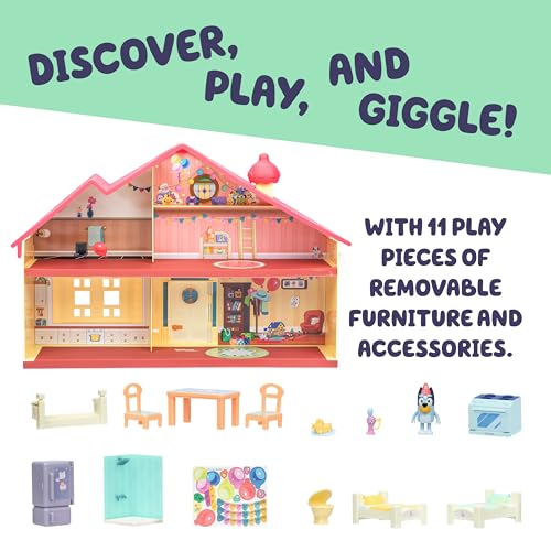 image for Bluey Celebration Home Playset, Portable Birthday Party Toy House with