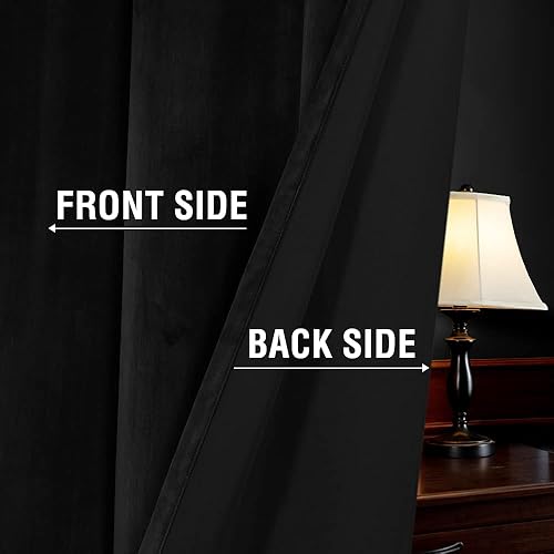 Miniatura 5 de H.VERSAILTEX - Cortinas de terciopelo para dormitorio, con oscurecimiento de habitación, súper suaves, lujosas, textura de terciopelo, paneles