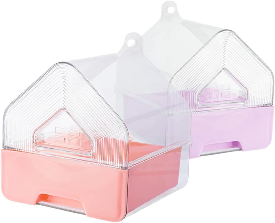 balacoo 2pcs Parrot Bath Box Pet Bath Basin for Cockatiel Multipurpose Bird Shower Tub Feature