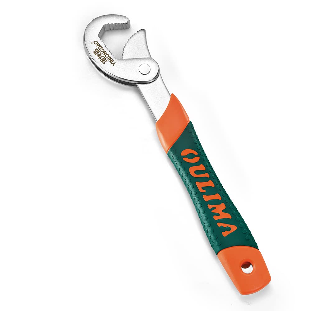 YINLONGDAO JIUMU Universal Key Pipe Wrench Open End Spanner Set High-carbon Steel Snap N Grip Tool Plumber Multi Hand Tool,Green And Orange