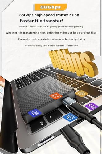 Image of Tobo Upgraded Magnetic USBC to USB C Adapter, 240W PD Fast Charging, Thunderbolt 4 Type-C 4.0 Extender, 80Gpgs, 24 Pin, for Laptop, Book Pro Air USB C Extender (TD-1555CC)