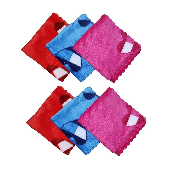 Microfiber Handkerchiefs for Women, Girls & Babies | 400 GSM Extra Soft Face Towels (25x25 cm) – Multicolor,Print/Color May Be Vary/Different(Pack Of-image-14