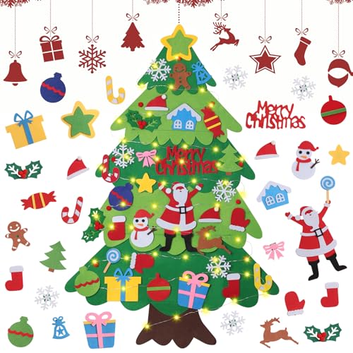 DazSpirit Albero di Natale in Feltro 3.28Ft, DIY con 32...