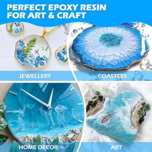 Teexpert Epoxidharz mit Härter, 32OZ/950ml Hochglanz Epoxidharz Set, Blasenfreies Beschichtungs- und Gießharz für DIY-Kunst, Schmuck… – Ansicht 4