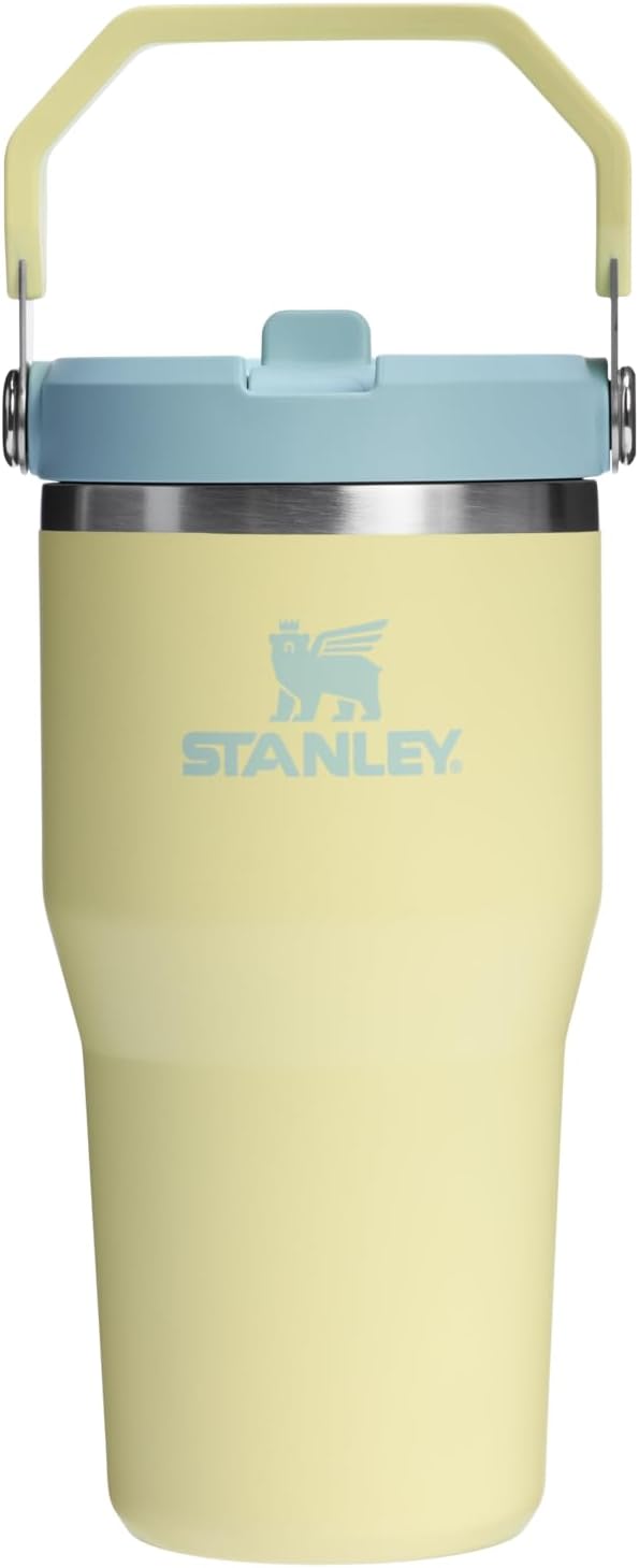 Stanley IceFlow 2.0 Flip Straw Tumbler with Handle 20 oz | Twist On Lid and Flip Up Straw | Leak Resistant Water Bottle | Insulated Stainless Steel | BPA-Free | Pomelo