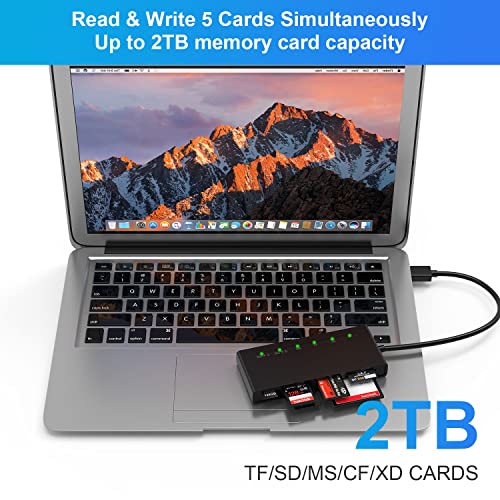 Usb3.0 Multi Sd Card Reader, Sd/Tf/Cf/Ms/Xd 7-In-1 5Gbps High Speed Memory Card Reader For Sd Sdxc Sdhc Tf Micro Sd Cf Ms Mmc Cards, Sony Memory Stick Pro Duo Adapter Read 5-Card Simultaneously #TOP3