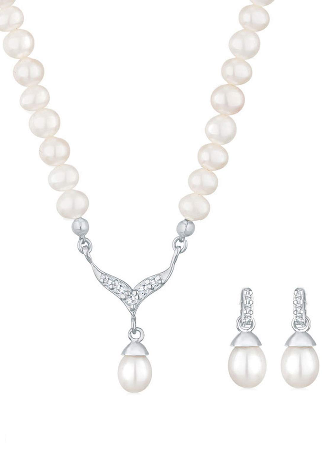 Elli Damen Schmuckset Perle mit Kristall