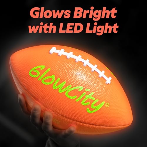 image for GlowCity Glow in The Dark Football - Light Up LED Ball - Perfect for E