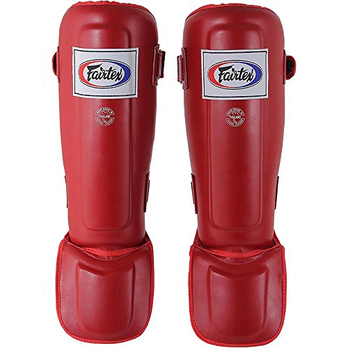 Fairtex protège-tibias SP3 rouge en mousse haute densité pour boxeur exigeant
