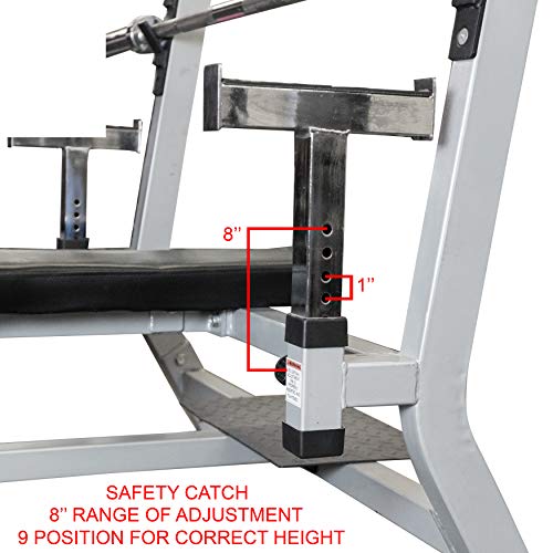 Valor Fitness BF-48 Olympic Weight Bench Press Station with Adjustable Safety Catches and Spotter Stand