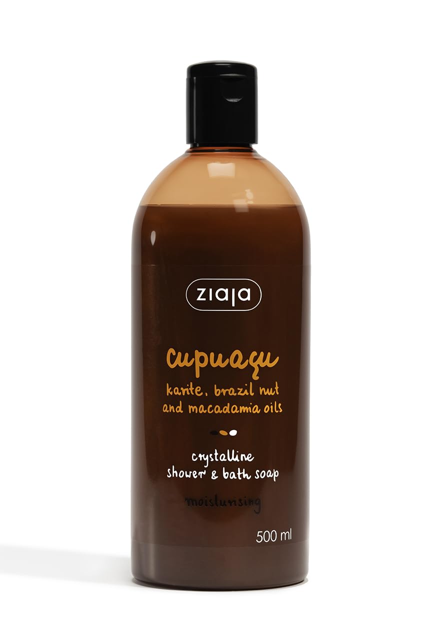 Ziaja Cupuacu Shower And Bath Gel 500ml - Moisturising Body Wash for Dry Dehydrated & Normal Skin - Hydrating Gentle Cleansing Shower Gel with Cupuacu Butter & Shea Butter for Soft Smooth Skin