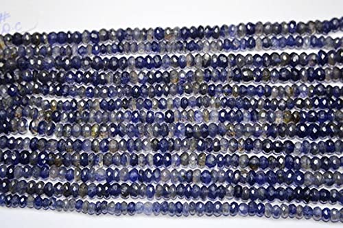 Perles iolite naturelles facettées rondelles AA de 6-7mm pour bijoux de luxe