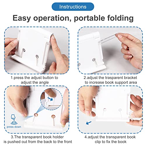 Vliuijt Desktop File Rack,Music Rack,Free Angle Adjustable Bookshelf Reading Textbook Foldable Light Bookshelf For Books,Recipes, Sheet Music,Mobile Phone Stand Reading Rack (Snow Mountain White) #TOP3