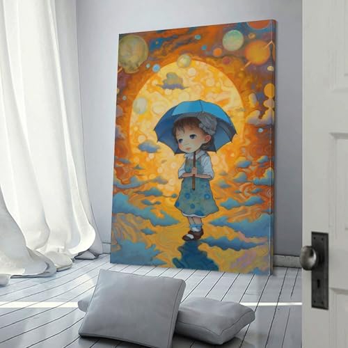 Peinture à l'huile enfant mignon sur toile haut de gamme pour salon élégant