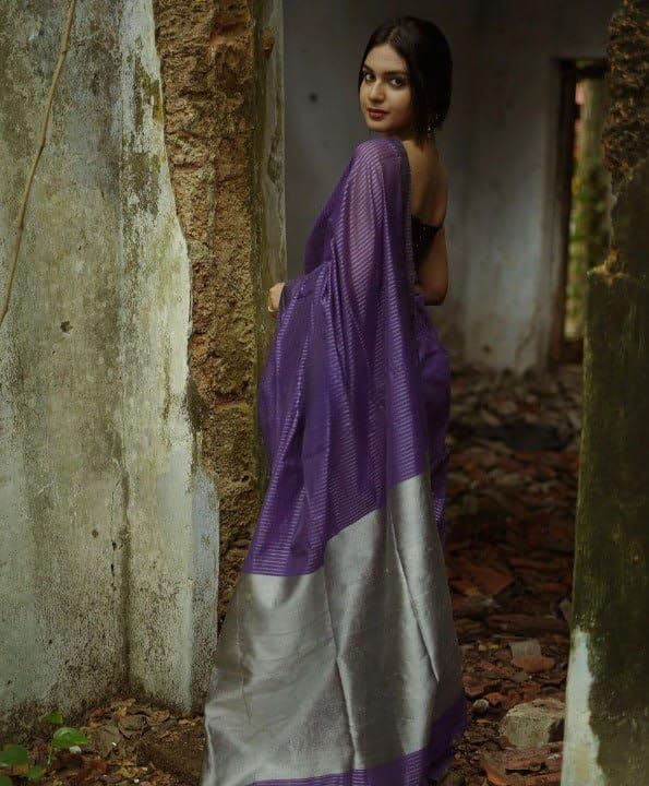 Image of Flosive Women's Multicolor Pure Silk Saree With Blouse