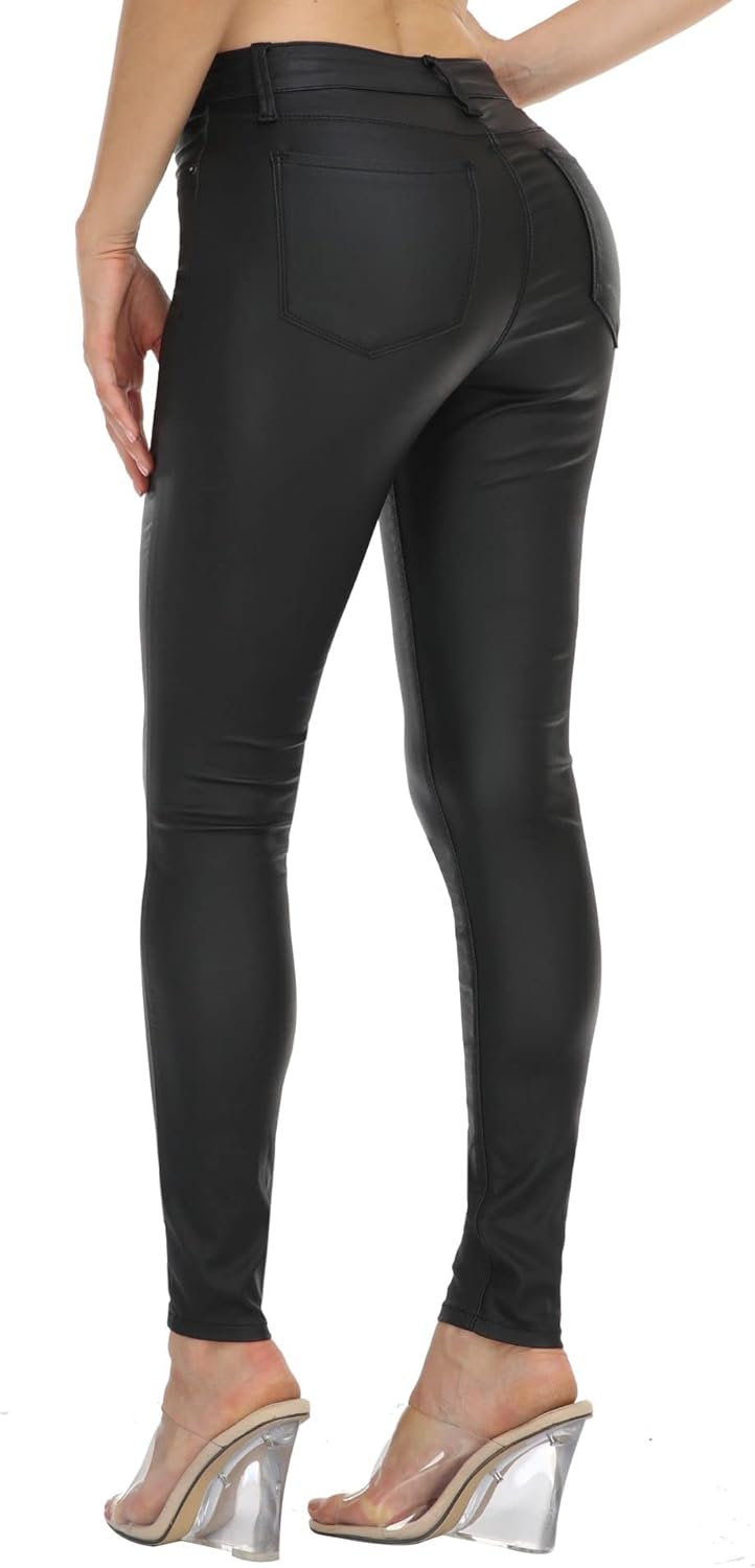 WAYRUNZ Womens Hyper Ultra Stretch Comfy Pants Colored Mid-Rise Skinny Jean Juniors Jegging - Image 3