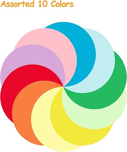 Miniatura 9 de Ezyaid Círculos de papel de construcción con varios colores de 1.5 pulgadas, papel de manualidades de colores 400 hojas para niños, suministros de
