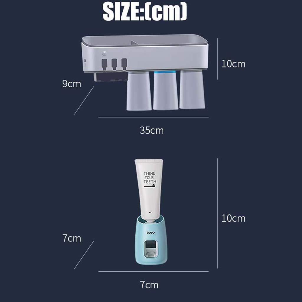 Esterilizador Inteligente de cepillos de Dientes, Esterilizador UV Secado Rack Hogar Cepillo de Dientes para niños Taza, Desinfección Portacepillos de Dientes