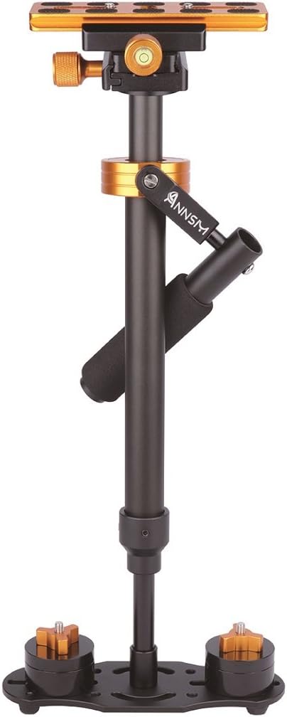 Annsm Pro 24inches/60cm Video Camera Handheld Stabilizer for DSLR Cameras/Camcorders/Home DV/Smartphones/iPhones with Height/Weight Adjustable with Orange Color