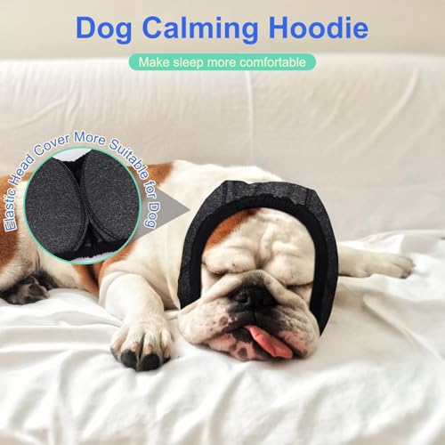 Image of MIGOHI Dog Calming Hoodie,Dog Ear Muffs Noise Protection, S | Durable Ear Cover for Hematoma, Adjustable Sound Proof Ears Covers for Dogs, Fireworks, Travel, Grey