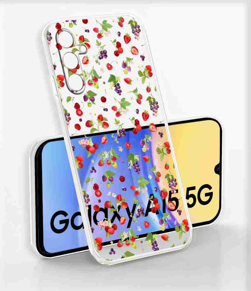 Emazing Vibey Printed Transparent Designer Phone Case & Mobile Case - Clear, Slim & Shockproof Soft TPU Back Cover for Samsung Galaxy A15 5G - Fruit Abstract