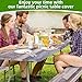 Picnic Table Cover with Bench Covers Farmhouse Waterproof Windproof Fitted Outdoor Tablecloth with Elastic Rectangle Table Cloth Camping Must Haves Rv Accessories,72x30 Inch (Wood )