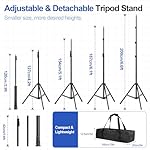 Backdrop Stand 10x6.6ft(WxH), Photo Studio Adjustable Background Stand Support System Kit with 8 Crossbars, 8 Clamps and Carrying Bag for Parties, Wedding, Photography, Decoration - Image 4