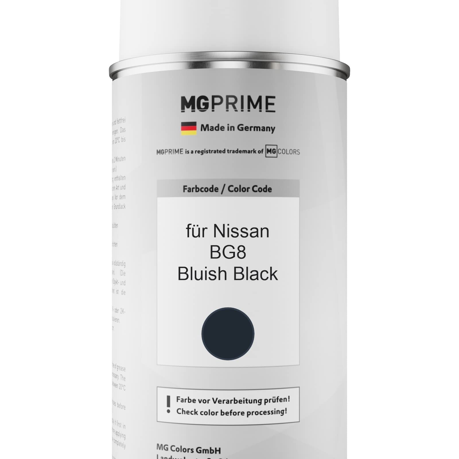 MG PRIME Lakier samochodowy w sprayu do Nissan BG8 Bluish Black +2K