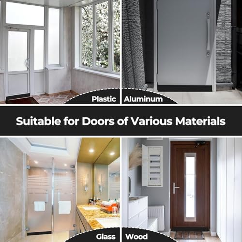 Image of Door Bottom Seal Strip Adhesive Silicone Gap Cover Strip Flexible Bottom Sealing Strip with Hollow Channel Design Roll for Door Edge Installation (Black, 3 Meter)