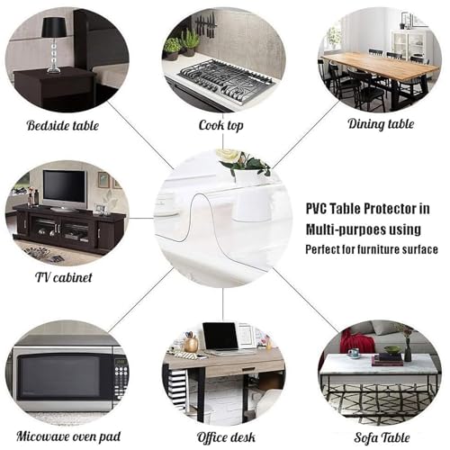 Nappe de table en vinyle transparent pour protéger les repas de famille - 8