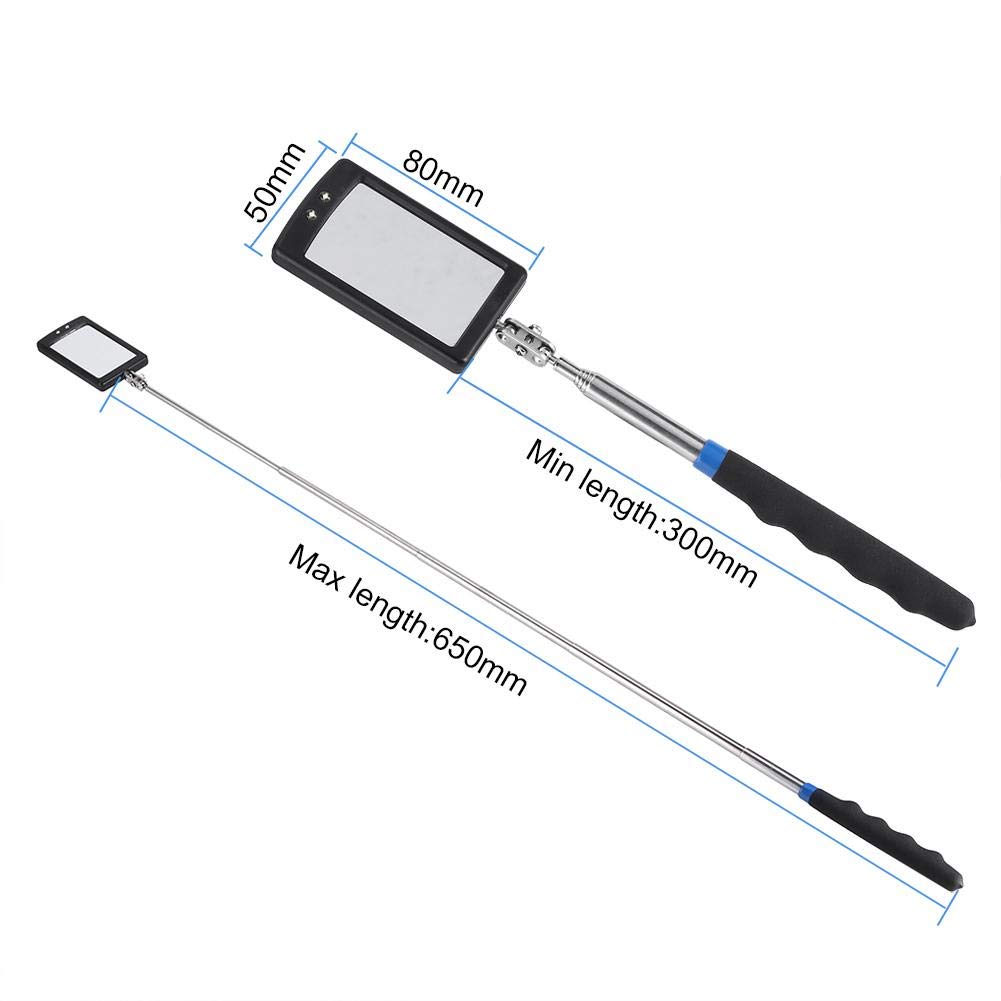 Miroir d'inspection - Non spécifié - Télescopique - 2 lumières LED - Rotatif 360° - Longueur
