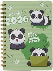 AGENDA 2026 DIÁRIA CAPA DURA ESPIRAL 168 FOLHAS CAPIVARA/ASTROSURF/PANDA/DOG/CAT/LOVE/MINIMAL (Panda Notebook)